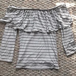 Off the shoulder striped top